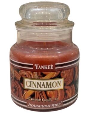RARE Vintage Yankee Candle Cinnamon Black Band Housewarmer Small Jar 3.7oz NEW